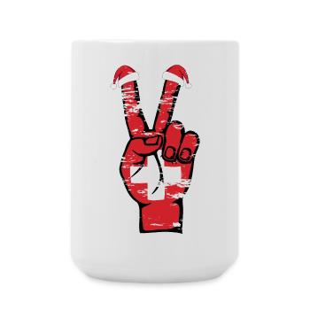 Schweiz Flagge Weihnachten Peace Symbol used - Große Tasse 440 ml - Weiß - Vorne