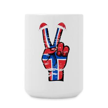 Norwegen Flagge Weihnachten Peace Symbol used - Große Tasse 440 ml - Weiß - Vorne