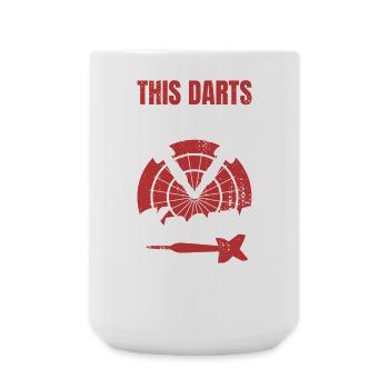 Dieser Darter Vater weiß wie man spielt - Große Tasse 440 ml - Weiß - Vorne