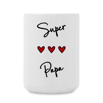 DAD. FATHER'S DAY. HAPPY FATHER'S DAY. HAPPY BIRTHDAY. - Large Mug 440 ml - white - Front