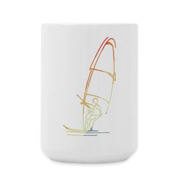Windsurfer Skizze Vintage - Große Tasse 440 ml - Weiß - Vorne