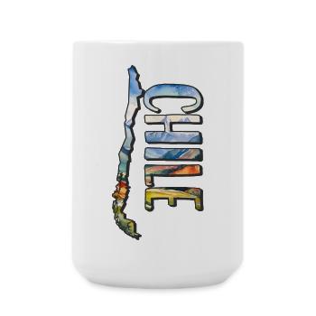 Aquarell Landkarte Chile - Große Tasse 440 ml - Weiß - Vorne