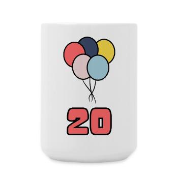 20. 20 ANS. 20e ANNIVERSAIRE. ANNIVERSAIRE 20 ANS. - Grande tasse 440 ml - blanc - Devant