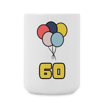 60. 60 YEARS. 60th ANNIVERSARY. 60TH BIRTHDAY. - Large Mug 440 ml - white - Front