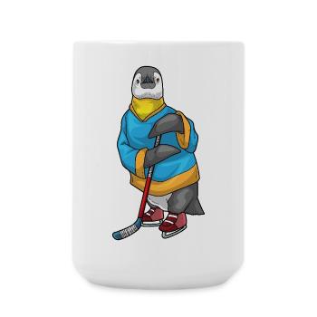 Pinguin Eishockey Eishockeyschläger - Große Tasse 440 ml - Weiß - Vorne