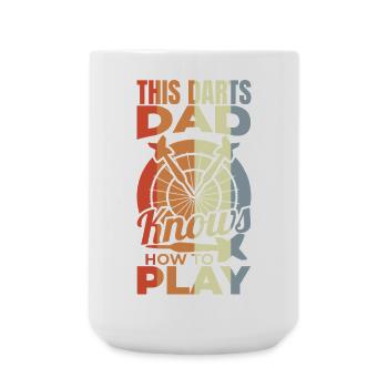 Dartspieler Vater - Große Tasse 440 ml - Weiß - Vorne