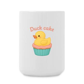 Gâteau au canard – Canard sucré sur Cupcake Design avec H - Grande tasse 440 ml - blanc - Devant