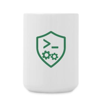 Code Shield with Gears - Large Mug 440 ml - white - Front