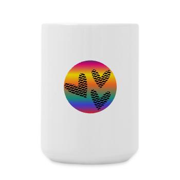 HERZ. HERZ. VALENTINSTAG. LIEBE. LIEBE. PAAR. - Große Tasse 440 ml - Weiß - Vorne