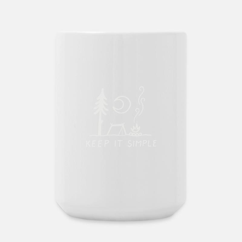 Minimal Camping Skizze: Keep It Simple - Große Tasse 440 ml - Weiß