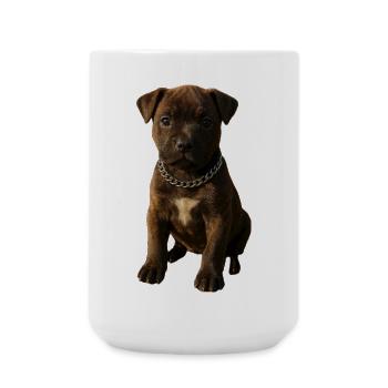 Puppy Charm Motif with Chain Collar - Large Mug 440 ml - white - Front
