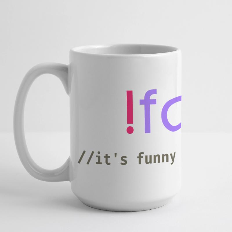 Jeu de mots sur la programmation Ifalse Funny Coder Grande tasse panoramique 440 ml