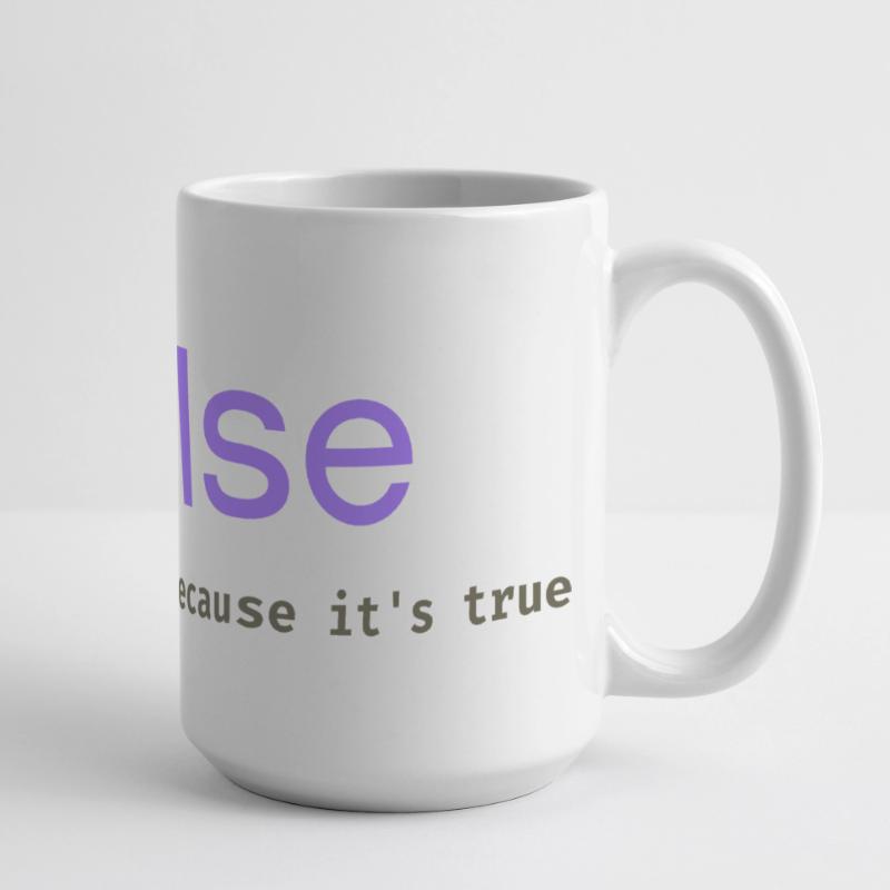 Jeu de mots sur la programmation Ifalse Funny Coder Grande tasse panoramique 440 ml