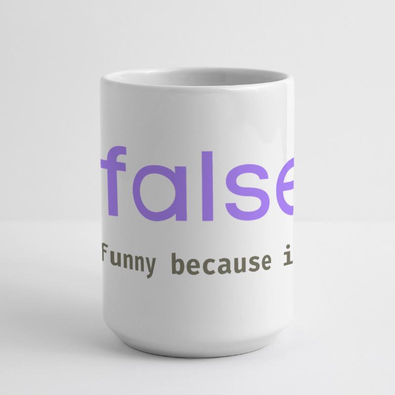 Ifalse Funny Coder Programming Pun Large Panoramic Mug 440 ml