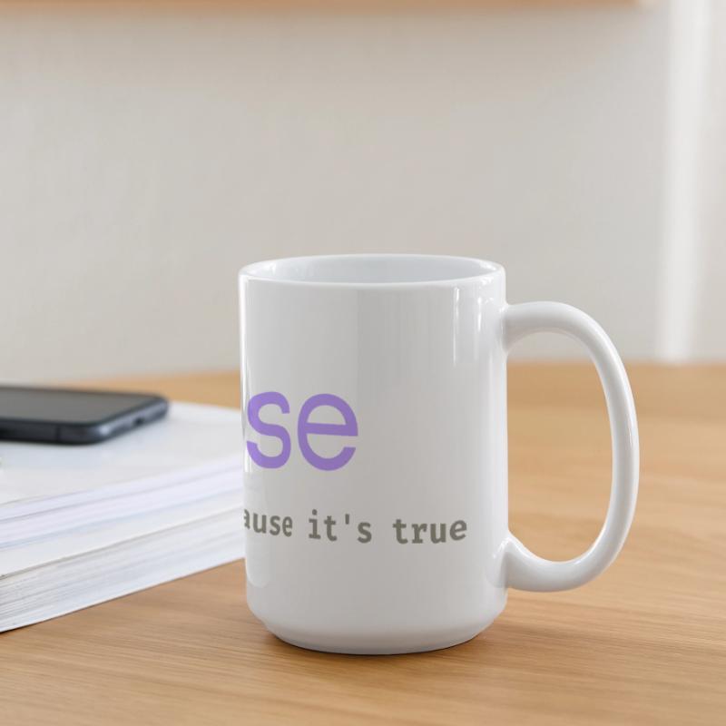 Jeu de mots sur la programmation Ifalse Funny Coder Grande tasse panoramique 440 ml
