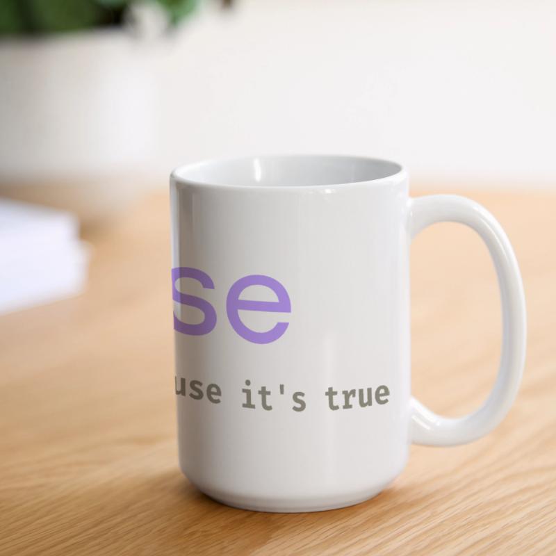 Jeu de mots sur la programmation Ifalse Funny Coder Grande tasse panoramique 440 ml