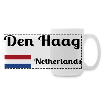 Den La Haye, Pays-Bas - Imprimés élégants - Grande tasse panoramique 440 ml - blanc - Droite