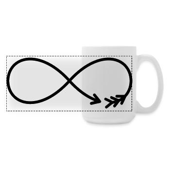 Infinity Sign Arrow Gift Love - Large Panoramic Mug 440 ml - white - Right