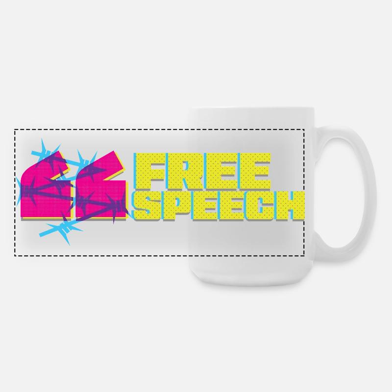 Lebendiges Graffiti-T-Shirt-Design mit freier Rede - Große Panoramatasse 440 ml - Weiß