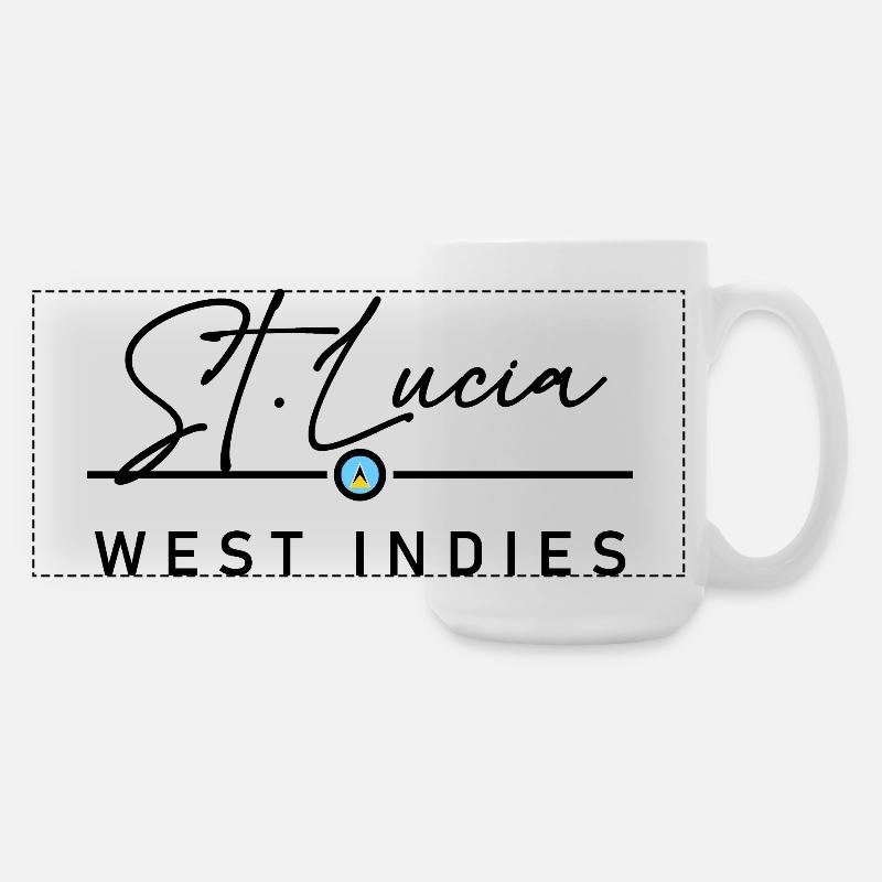 St. Lucia - West Indies - Caribbean - Large Panoramic Mug 440 ml - white