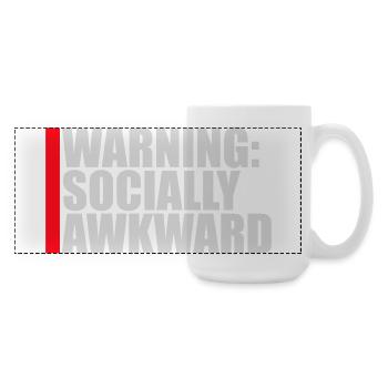 Warning Socially Awkward Funny Social Clumsy - Large Panoramic Mug 440 ml - white - Right