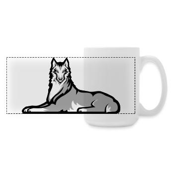 Loup solitaire tchétchène - Grande tasse panoramique 440 ml - blanc - Droite