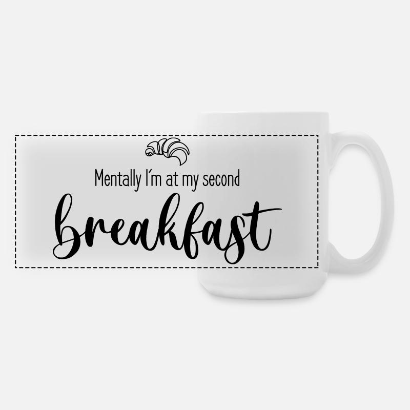 Second breakfast - Large Panoramic Mug 440 ml - white