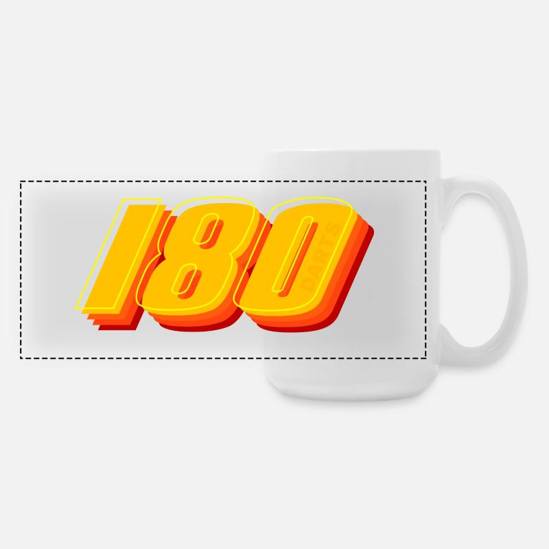 Dart,Darts,180 Retro Darts - Große Panoramatasse 440 ml - Weiß