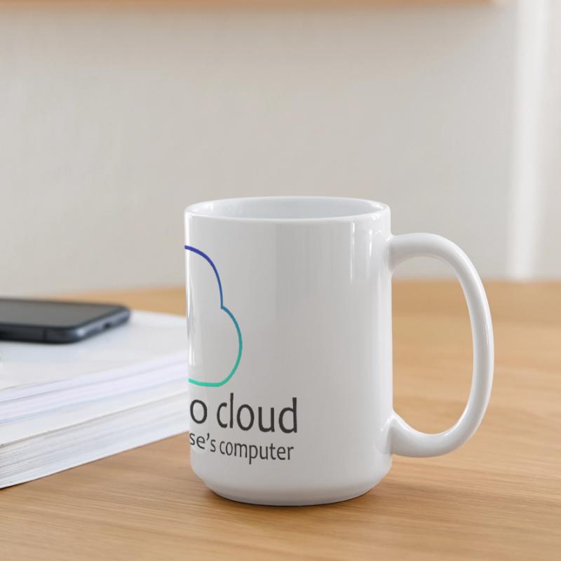 No Cloud Programming Funny Tee Large Panoramic Mug 440 ml
