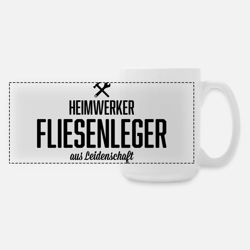 Heimwerker Fliesenleger - Große Panoramatasse 440 ml - Weiß