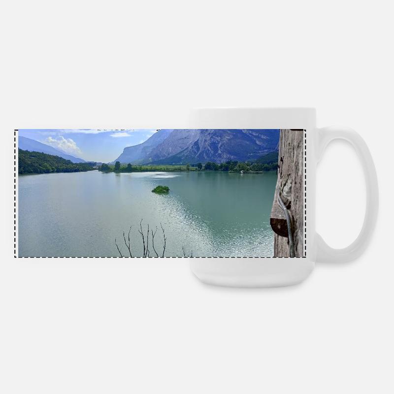 Alpine Lake Sereni Reflections - Large Panoramic Mug 440 ml - white
