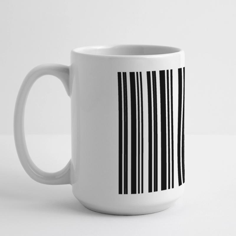 Barcode Strichcode Nerd IT Technik Design Große Panoramatasse 440 ml