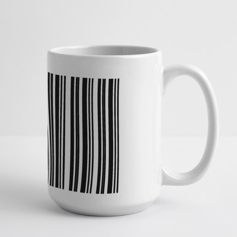 Barcode Strichcode Nerd IT Technik Design Große Panoramatasse 440 ml
