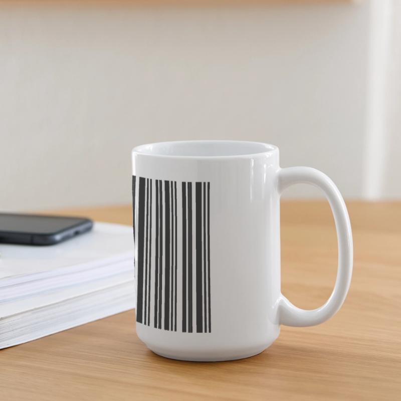 Barcode Strichcode Nerd IT Technik Design Große Panoramatasse 440 ml