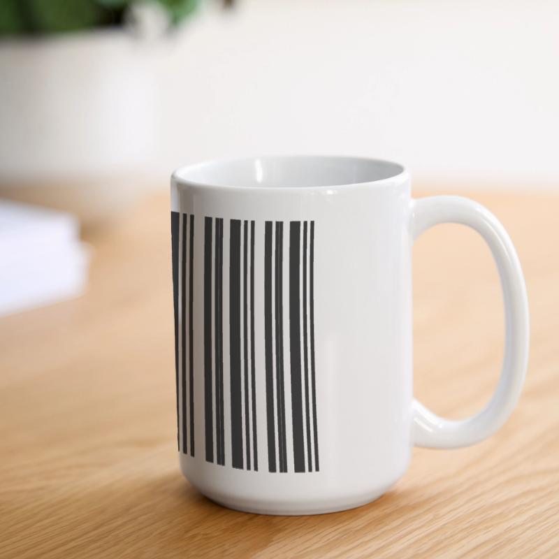 Barcode Strichcode Nerd IT Technik Design Große Panoramatasse 440 ml