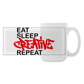 Eat Sleep Creative Repeat - Große Panoramatasse 440 ml - Weiß - Rechts