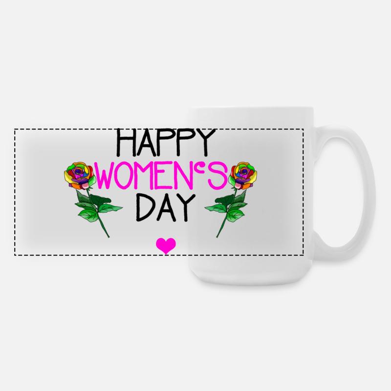 Happy Women's Day - Large Panoramic Mug 440 ml - white