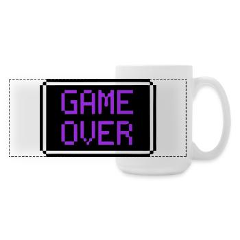 Game Over Shield Rétro Gamer - Grande tasse panoramique 440 ml - blanc - Droite
