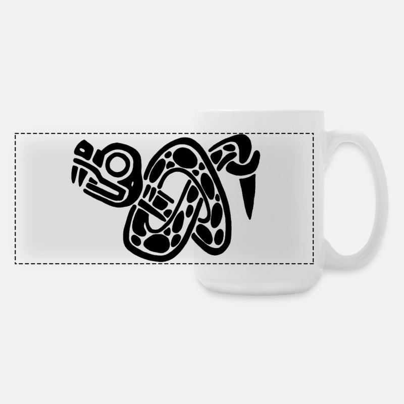 Black Snake Knot - Large Panoramic Mug 440 ml - white