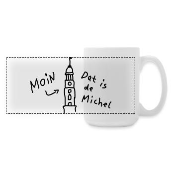 Moin Hamburg Michel Plattdeutsch - Große Panoramatasse 440 ml - Weiß - Rechts