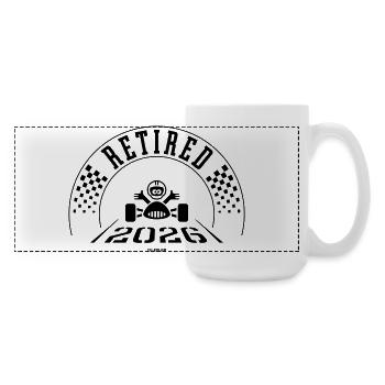 Retraité 2026 (Retraité / Retrait / Entrée à la retraite / Noir) - Grande tasse panoramique 440 ml - blanc - Droite
