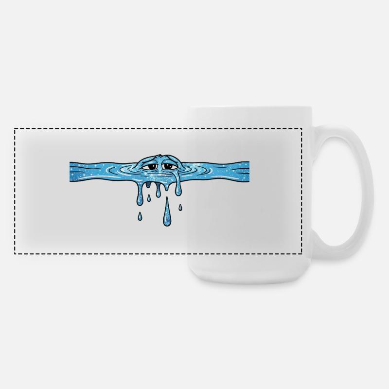 Water Sea - Large Panoramic Mug 440 ml - white