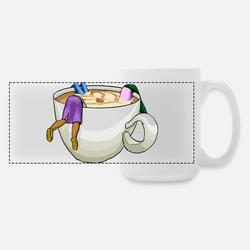 Coffee Time - Large Panoramic Mug 440 ml - white