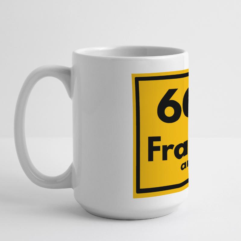 OLD POSTCODE POSTCODE RETRO 6000 FRANKFURT AM MAIN Large Panoramic Mug 440 ml