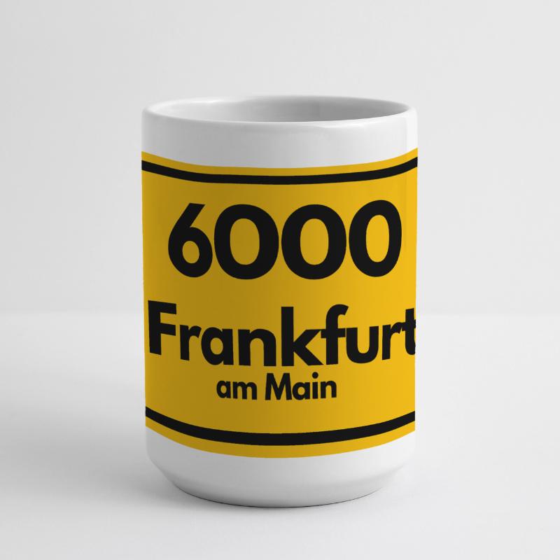 OLD POSTCODE POSTCODE RETRO 6000 FRANKFURT AM MAIN Large Panoramic Mug 440 ml
