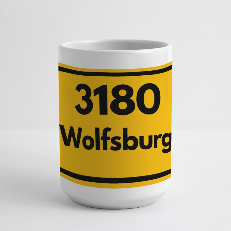 OLD POSTCODE POSTCODE RETRO 3180 WOLFSBURG Large Panoramic Mug 440 ml