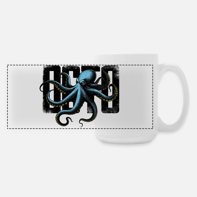 Stylized Octopus - Large Panoramic Mug 440 ml - white