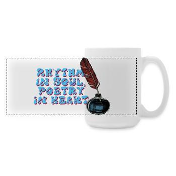 Poetry in Soul and Heart - Large Panoramic Mug 440 ml - white - Right