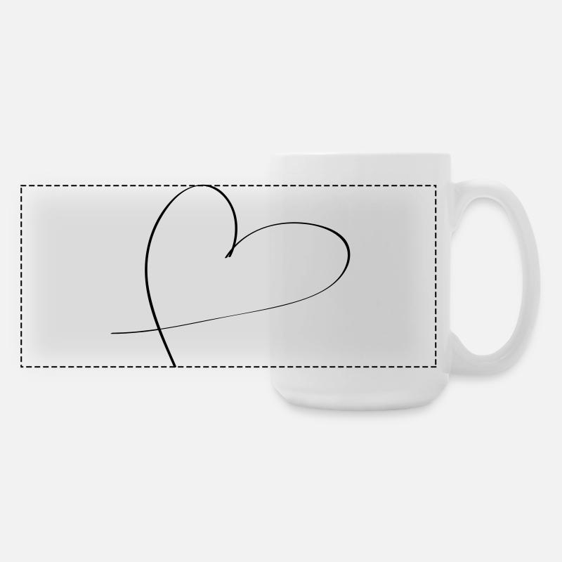 heart - Large Panoramic Mug 440 ml - white