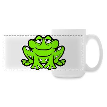 Frog toad smiles funny sitting comic happy - Large Panoramic Mug 440 ml - white - Right
